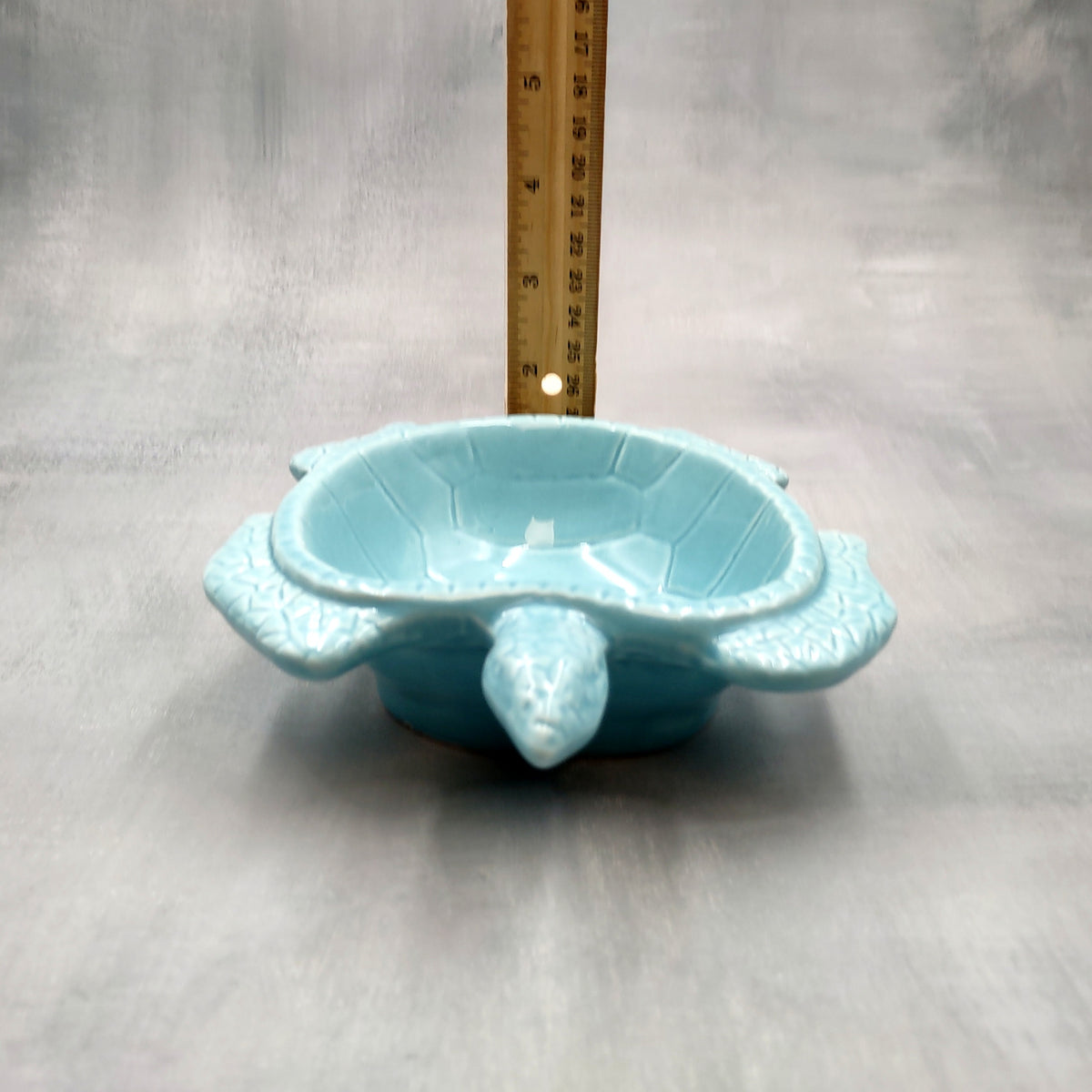 Sea Turtle Powder Blue Bowl (1 dish approx. 6.75+ inches) Blue Sea Turtle Ceramic Dish for gifting jewelry trinkets & candy!
