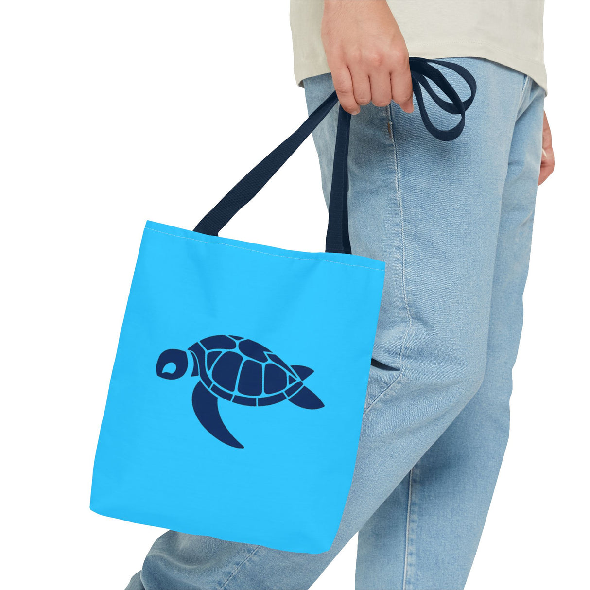 Blue Sea Turtle Icon Tote Bag - 3 sizes