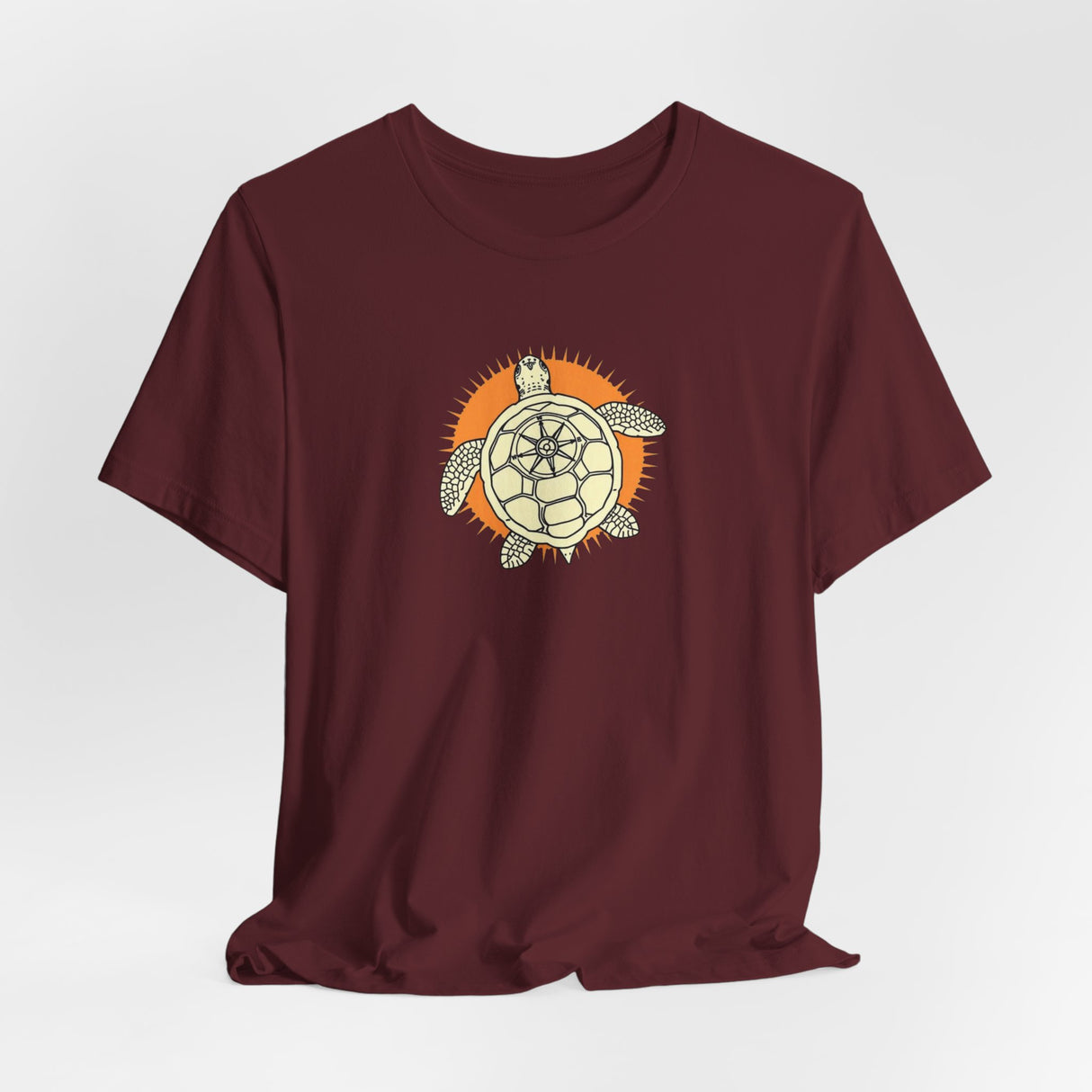 Orange and White Compass Sea Turtle Illustration Tee - 6 colors