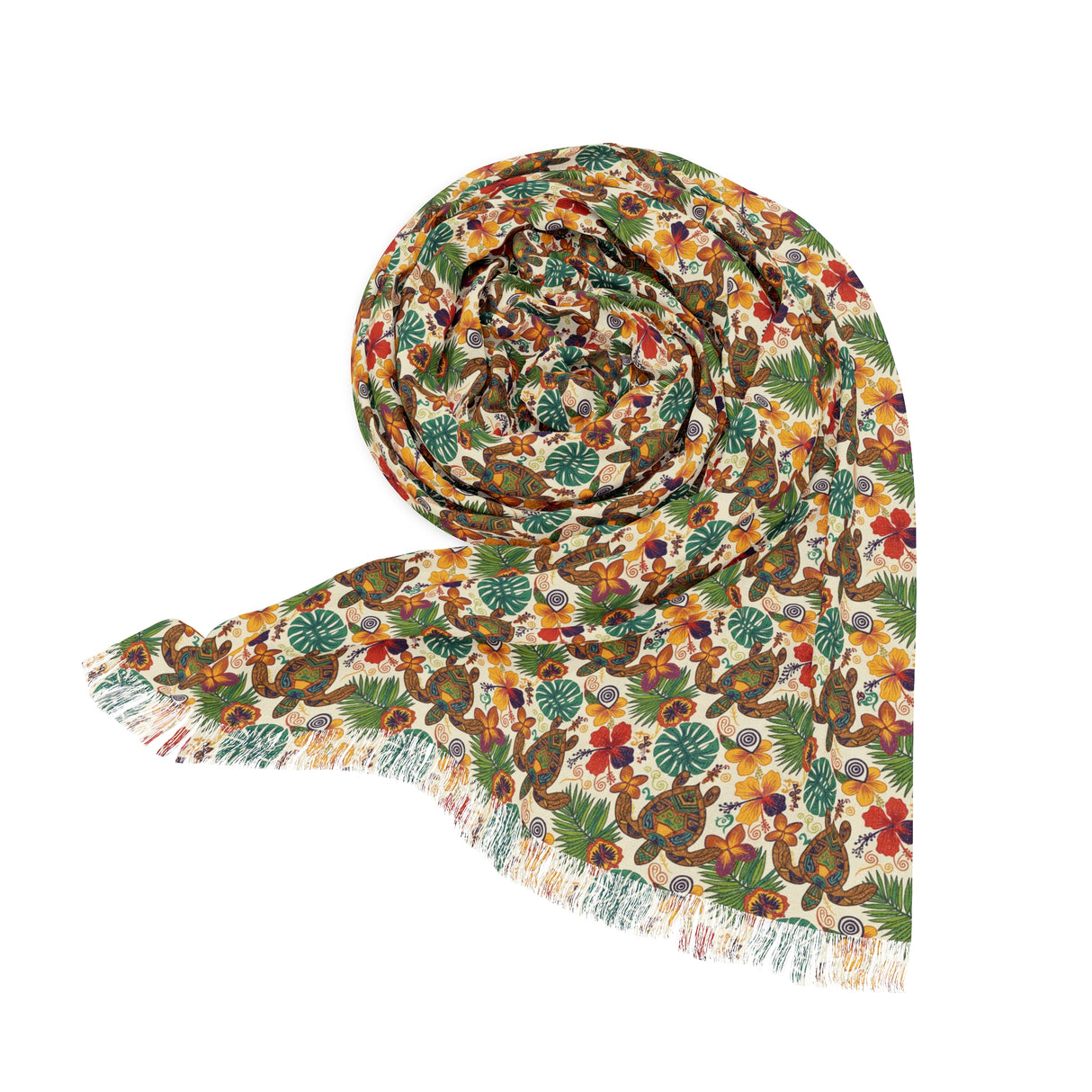 Tropical Print Sea Turtles Light Scarf
