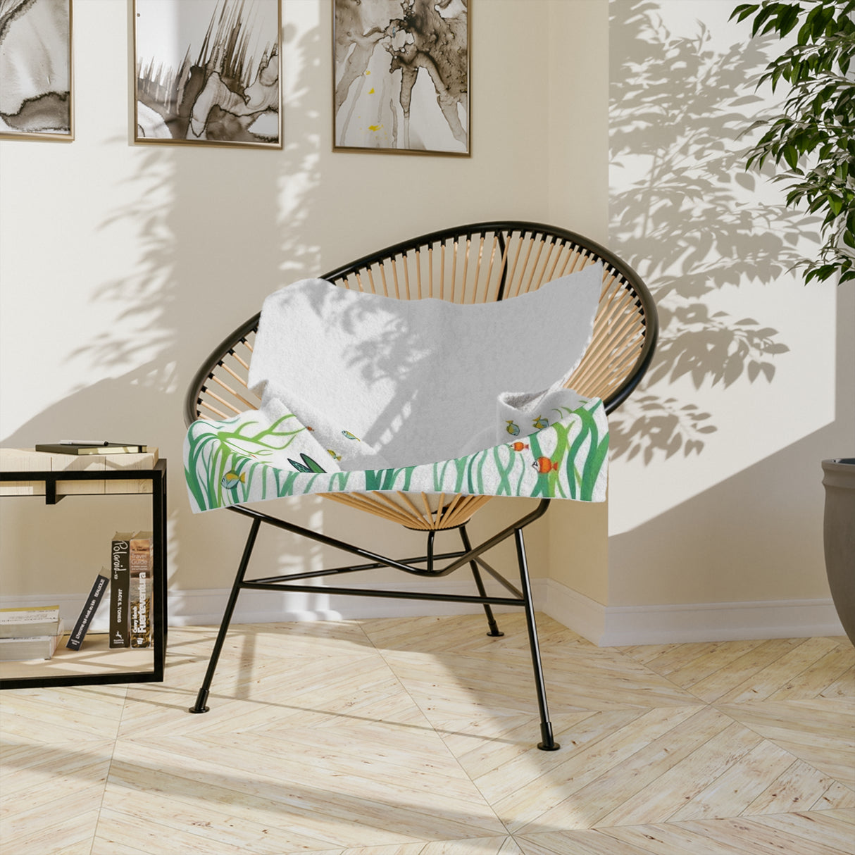 Green Sea Turtle in The Grass -Themed Velveteen Microfiber Blanket - 3 Sizes