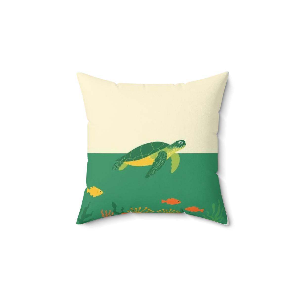 Green and Brown Sea Turtle Faux Suede Pillow - 4 sizes