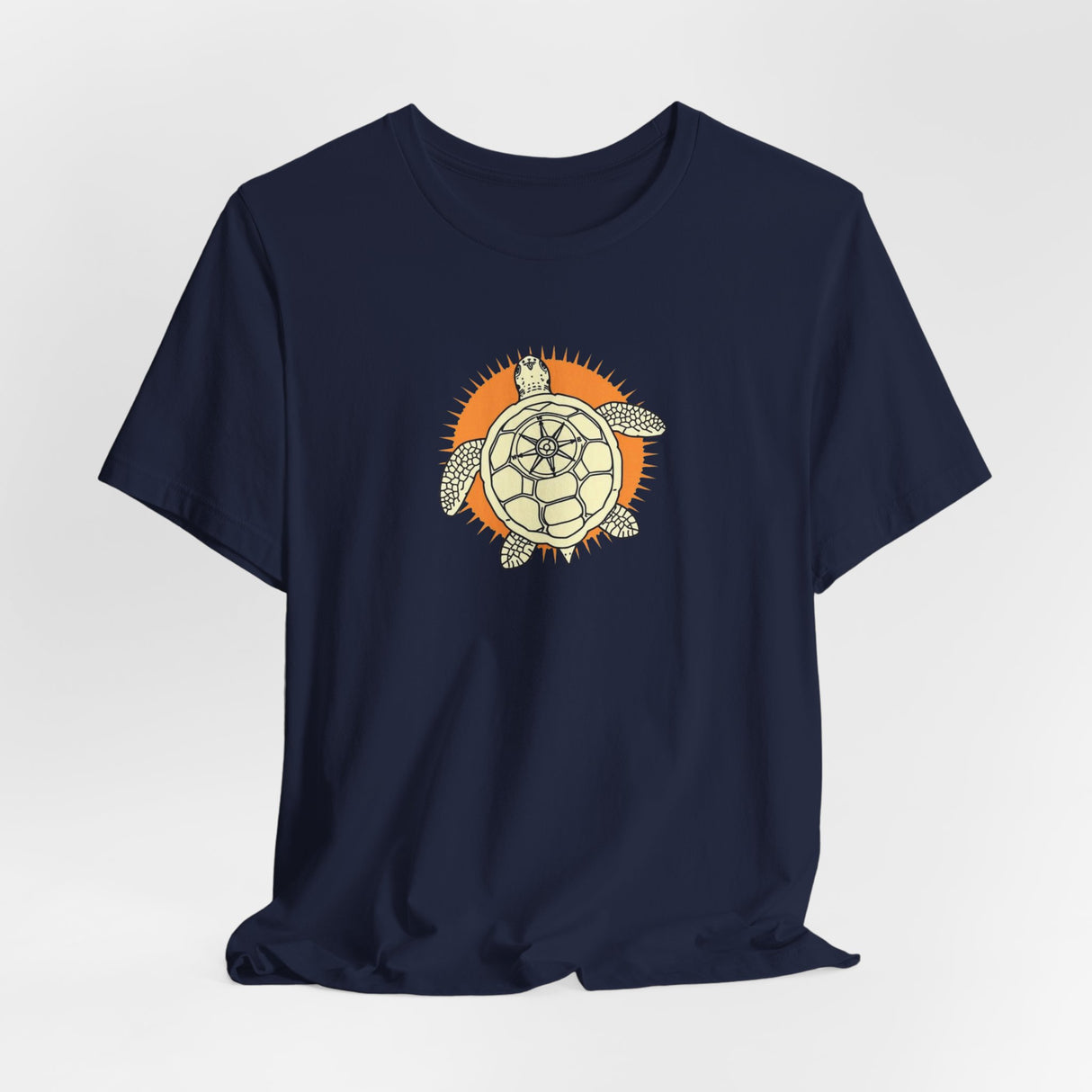 Orange and White Compass Sea Turtle Illustration Tee - 6 colors