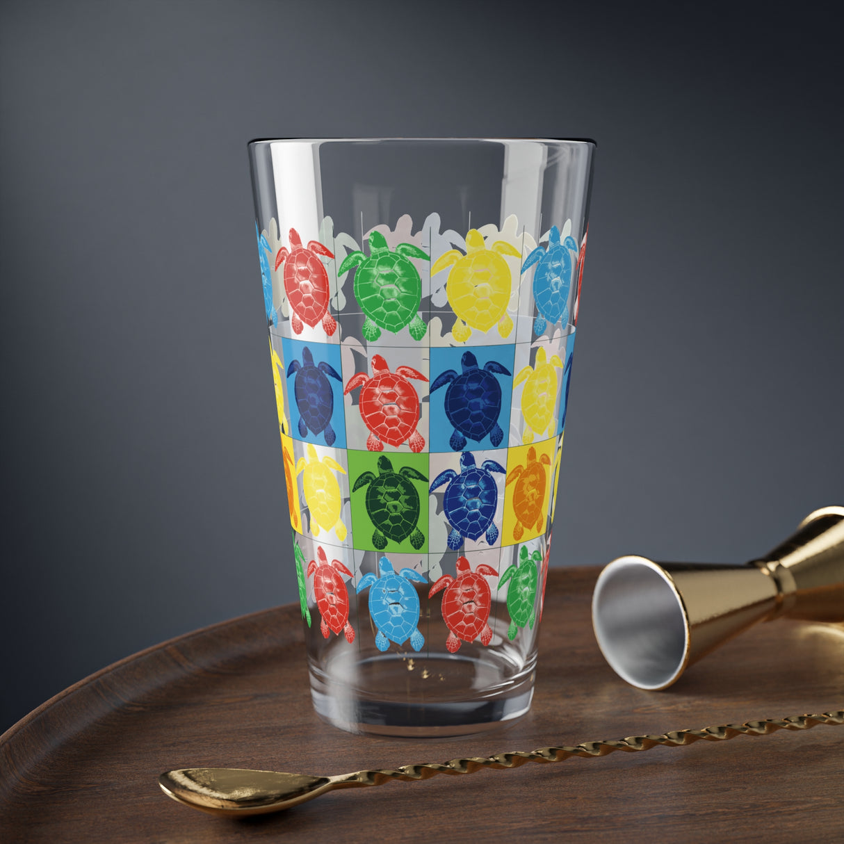 Colorful Pop Art Sea Turtle Pattern Design 16oz Drinkware