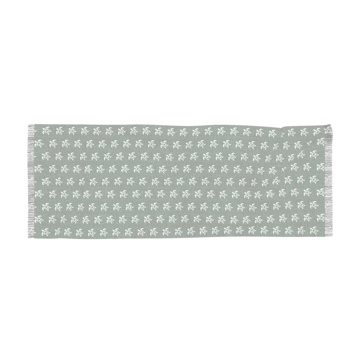 Green and White Sea Turtles Light Scarf