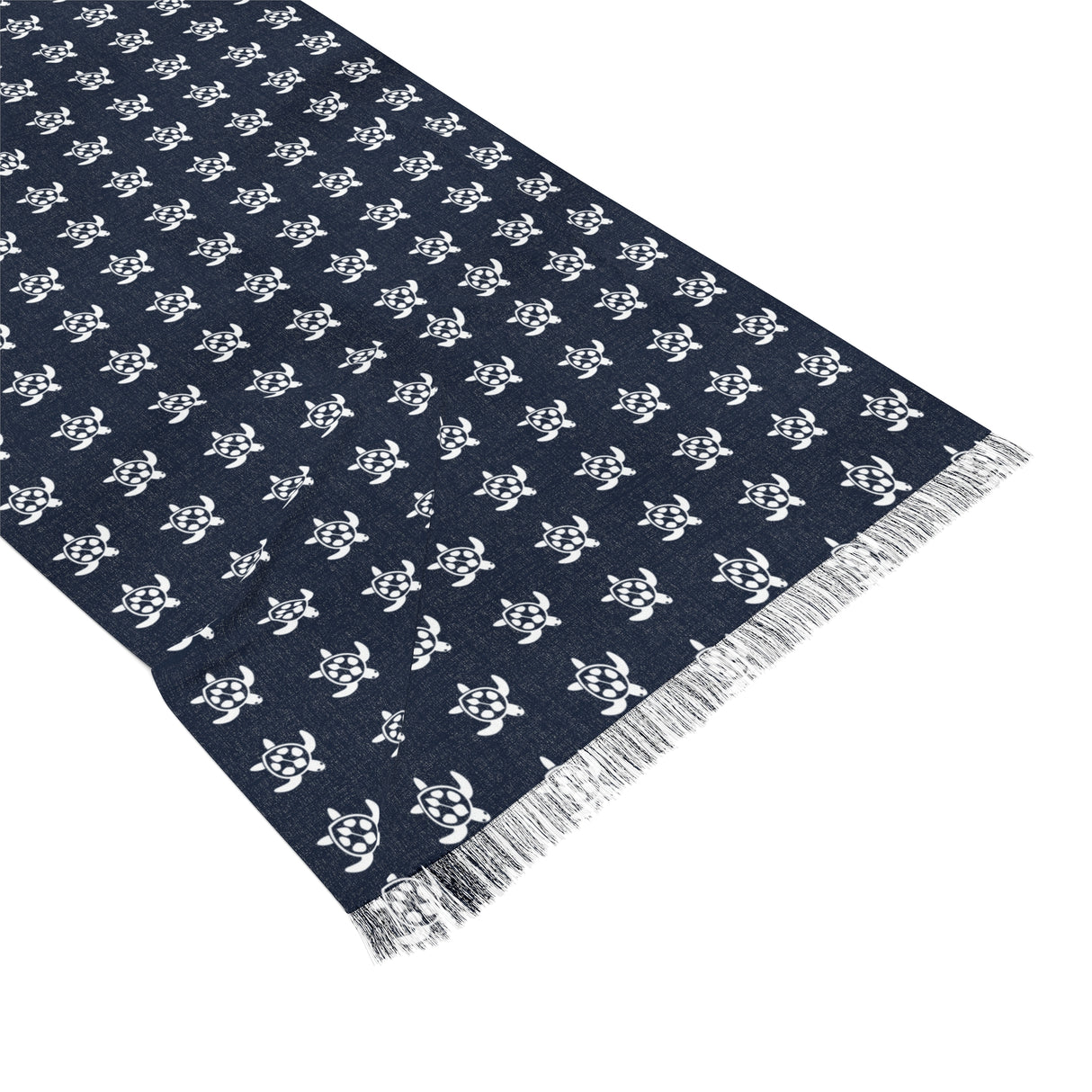 Navy and White Sea Turtles Light Scarf