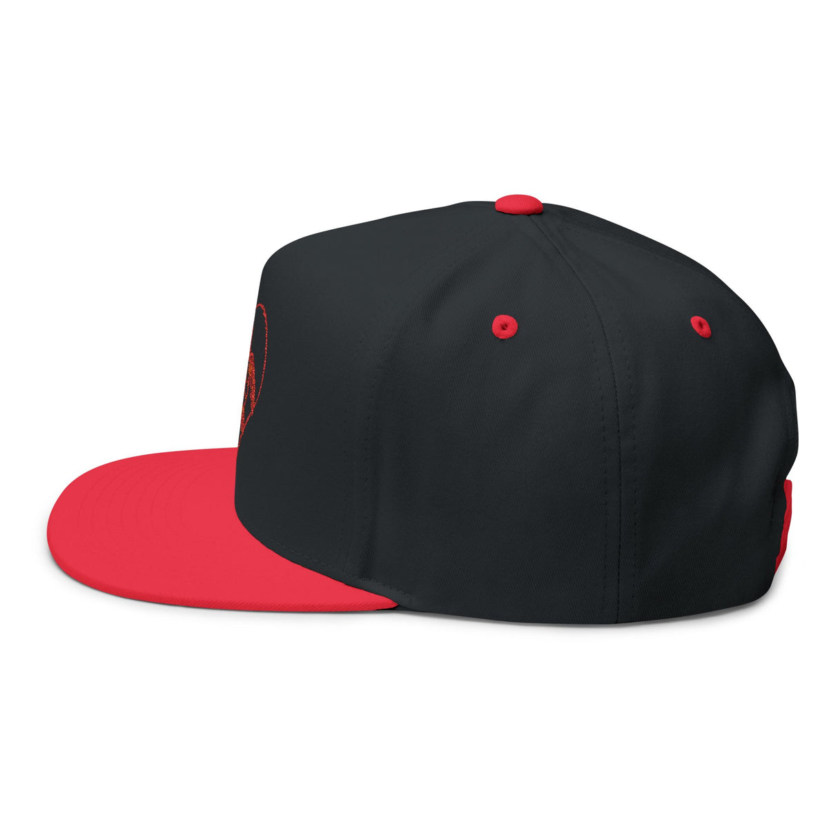 Red Sea Turtle Heart Embroidered Flat Bill Cap
