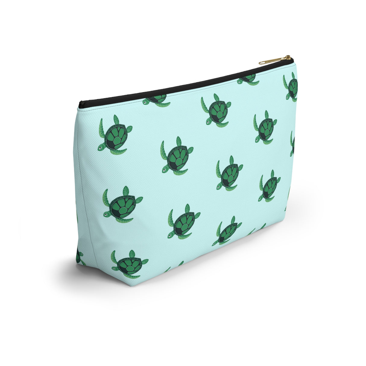 Blue Sea Turtle Print Accessory Pouch