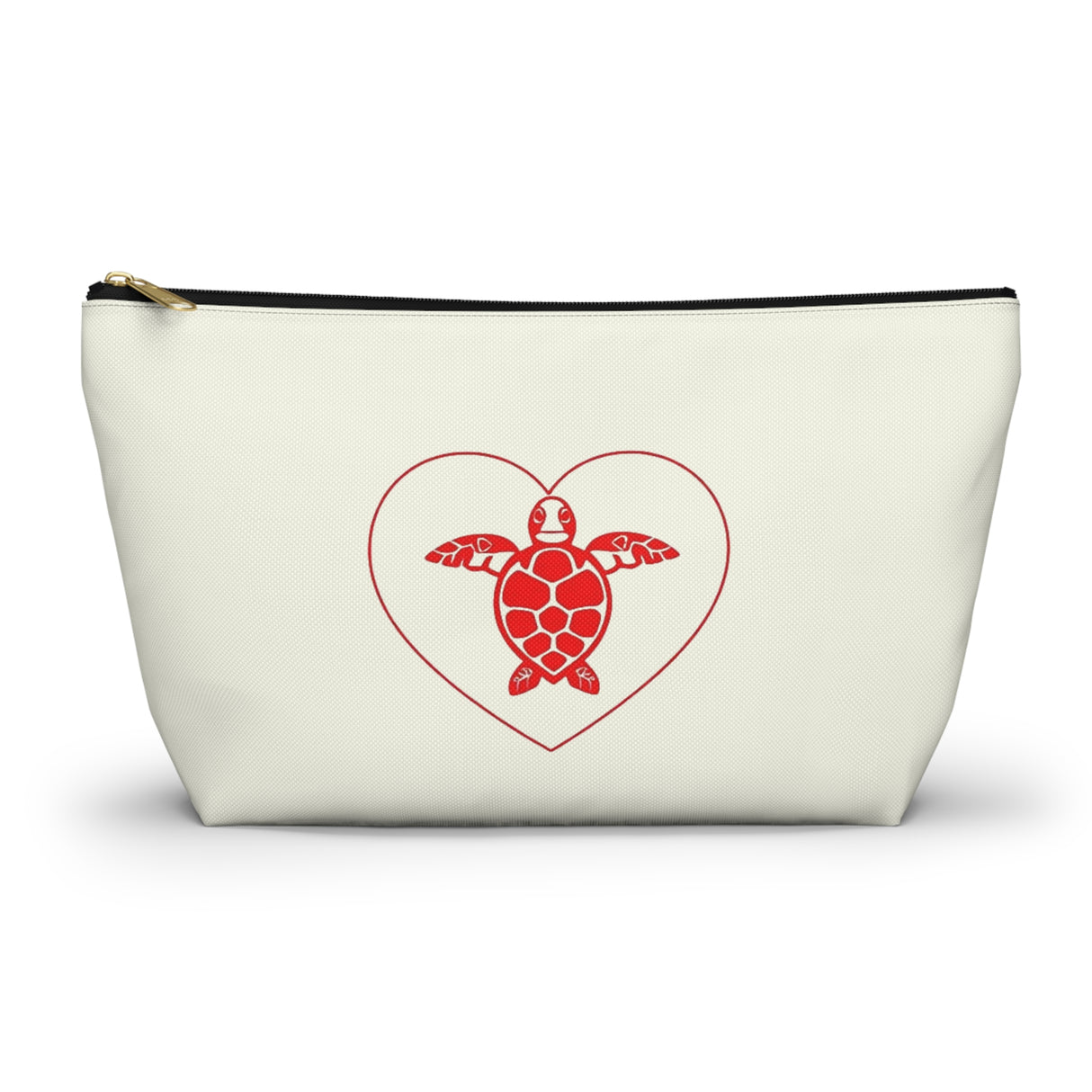 Red Heart Sea Turtle Print Accessory Pouch
