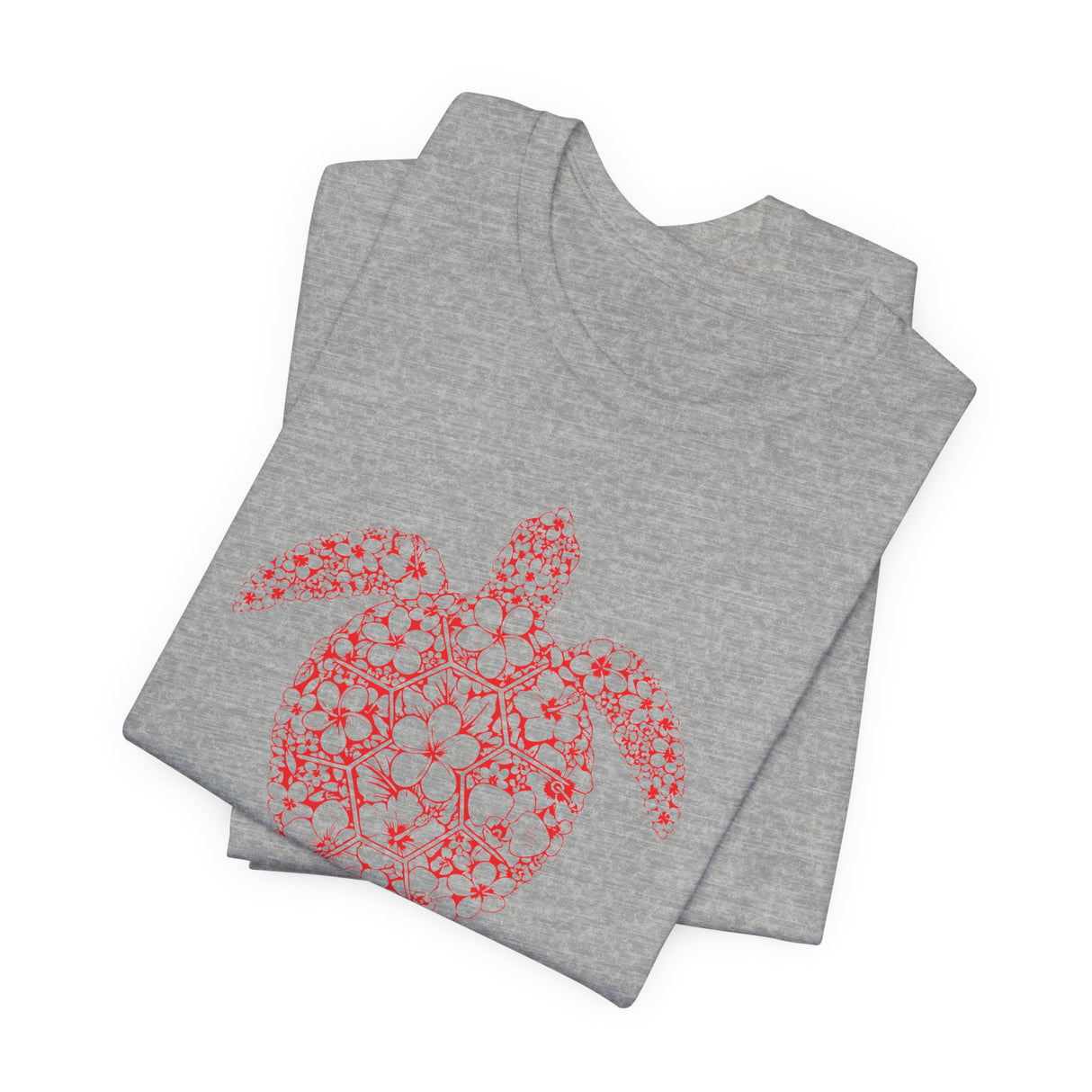 Red Tropical Flower Sea Turtle Graphic Tee - 5 Colors
