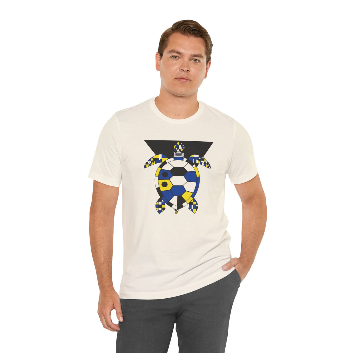 Bauhaus Blue Yellow Black Sea Turtle Graphic Tee - 5 Colors