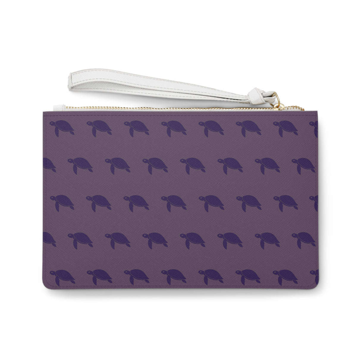Purple Monochrome Stylish Sea Turtle Faux Leather Clutch Bag