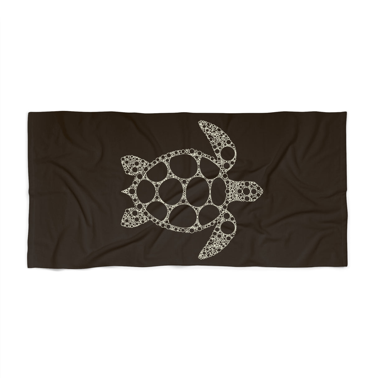 Dark Brown Intricate Sea Turtle Beach Towel