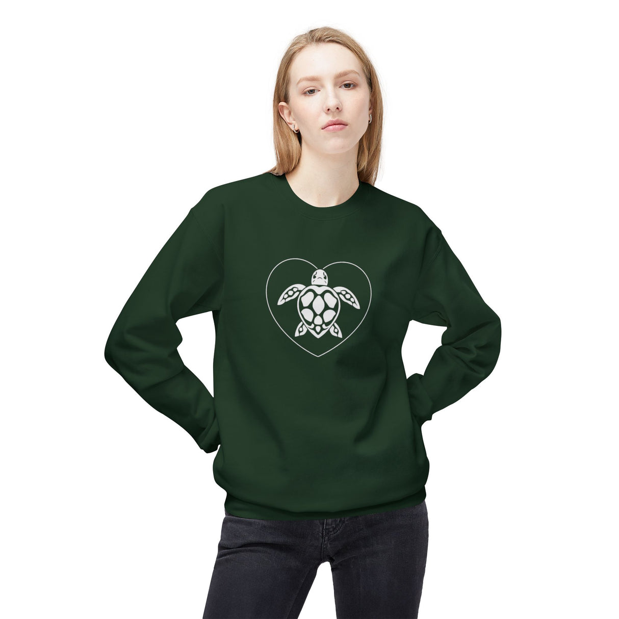 White Heart Sea Turtle Sweatshirt - 7 colors
