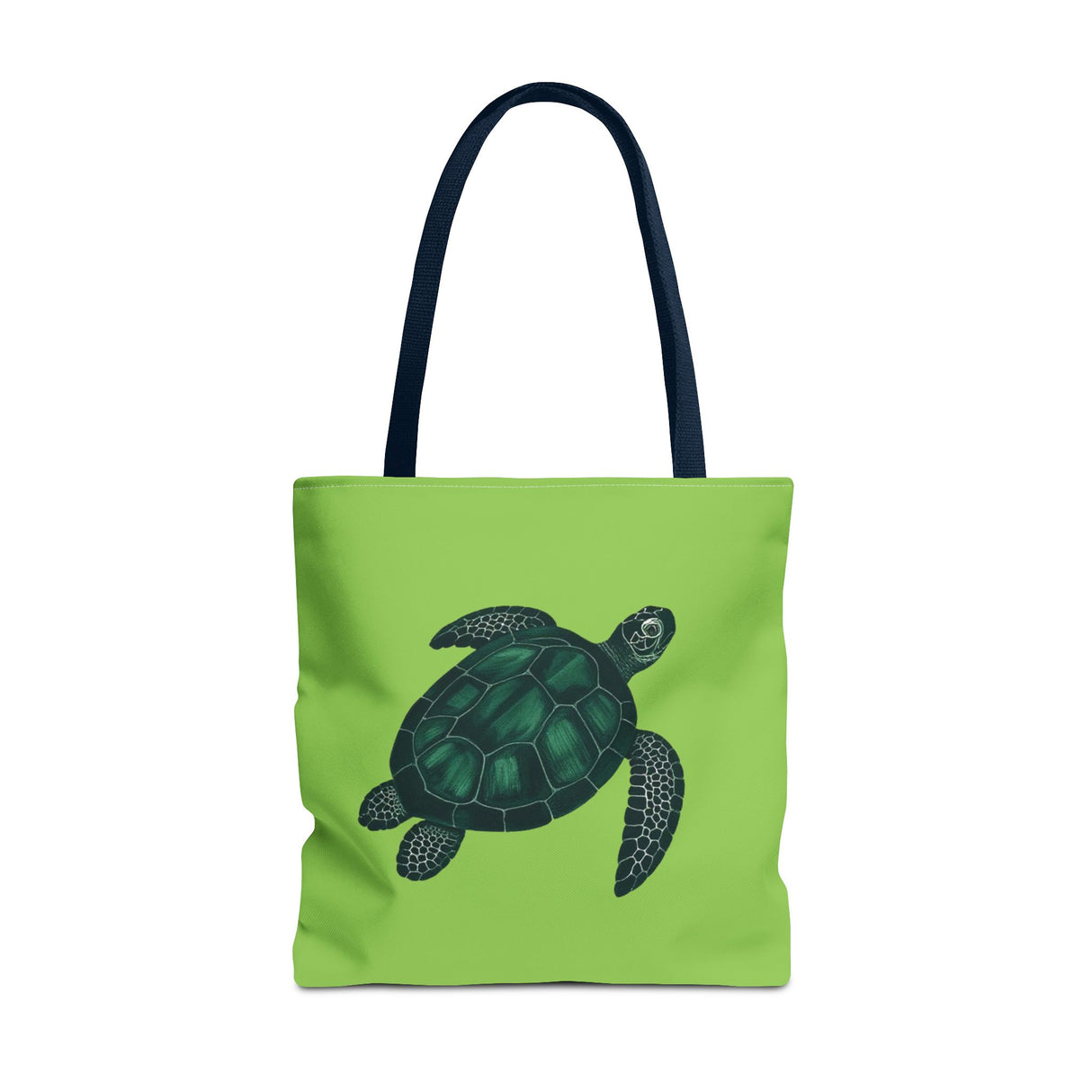 Green Oil Paint Art Sea Turtle Tote Bag - 3 sizes