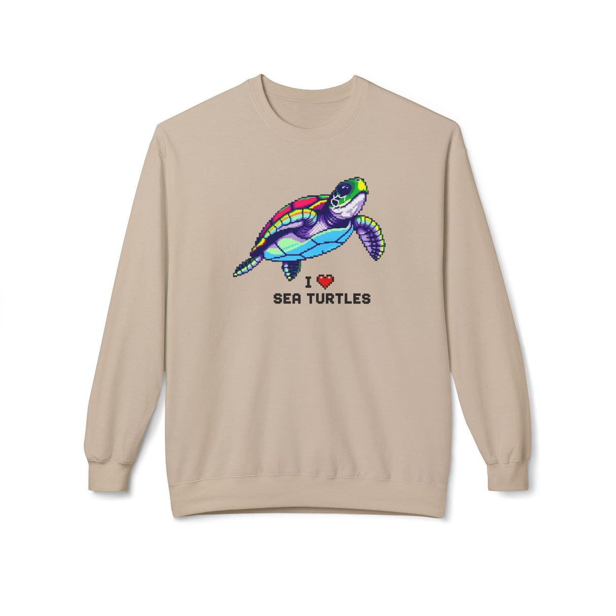 8 Bit I Love Sea Turtle Sweatshirt - 4 colors