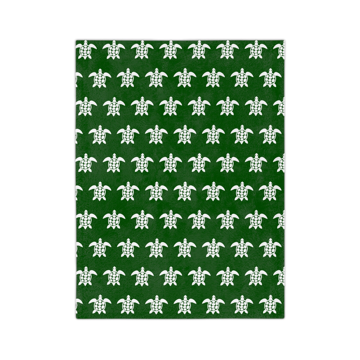 Green and White Sea Turtle Pattern-Themed Velveteen Microfiber Blanket - 3 Sizes