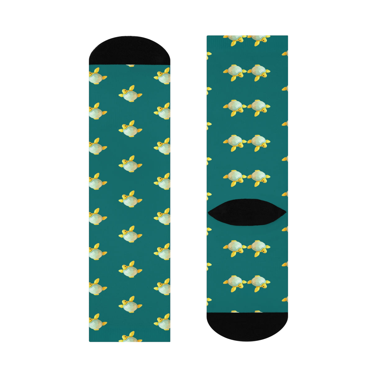 Teal Geodesign Sea Turtle Cushioned Crew Socks