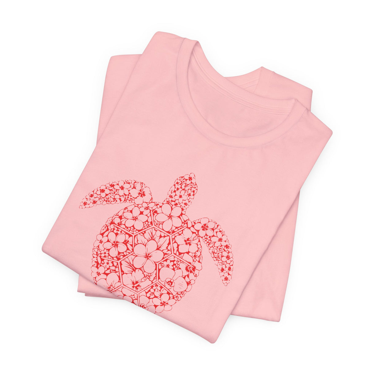 Red Tropical Flower Sea Turtle Graphic Tee - 5 Colors