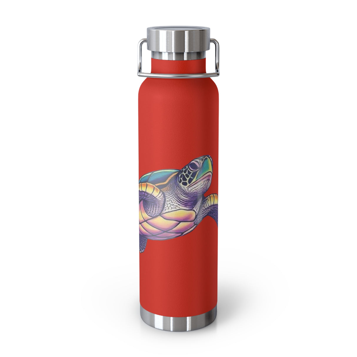 Red Airbrush Sea Turtle Water Bottle 22oz
