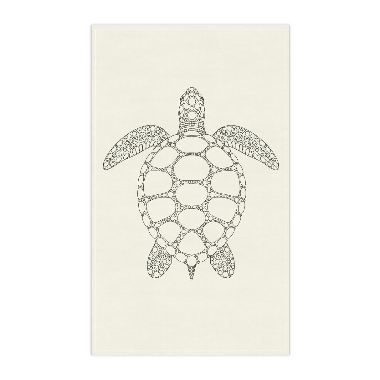 Detailed Sea Turtle Design Tea Towels - Cotton Twill