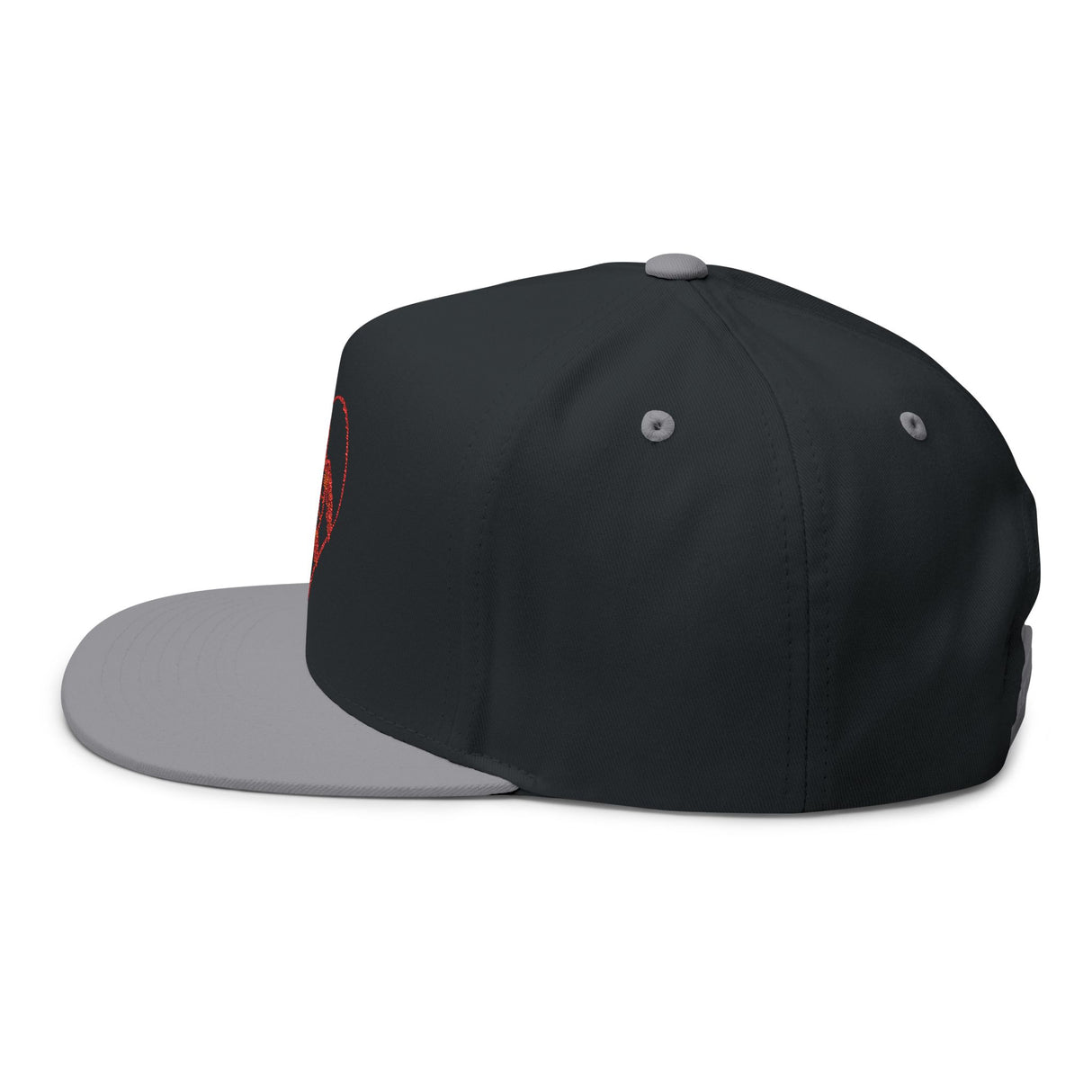 Red Sea Turtle Heart Embroidered Flat Bill Cap