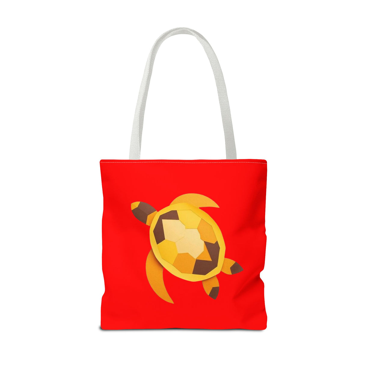 Red and Gold Collage Print Sea Turtle Tote Bag - 3 sizes