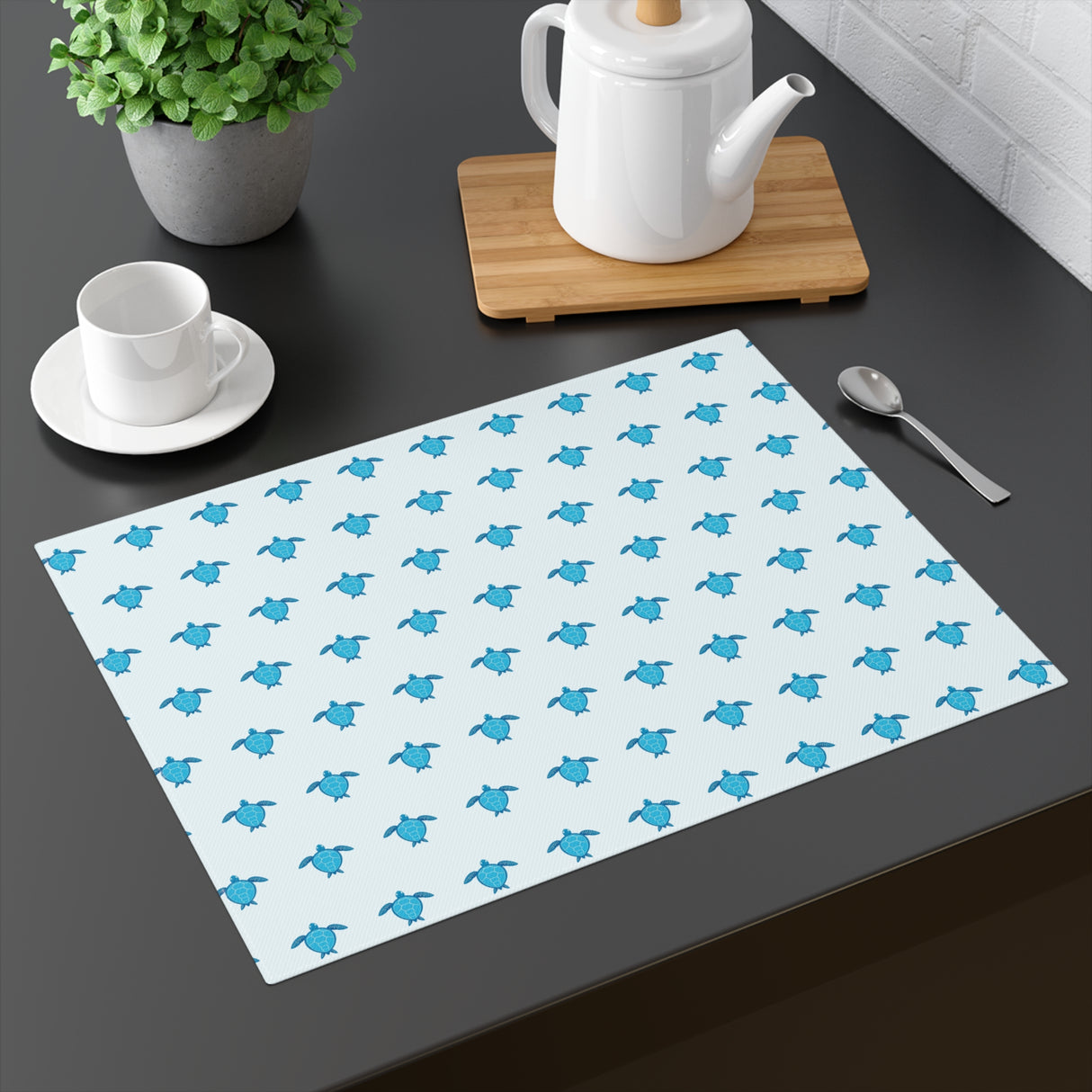Light Blue Sea Turtle Pattern Placemat
