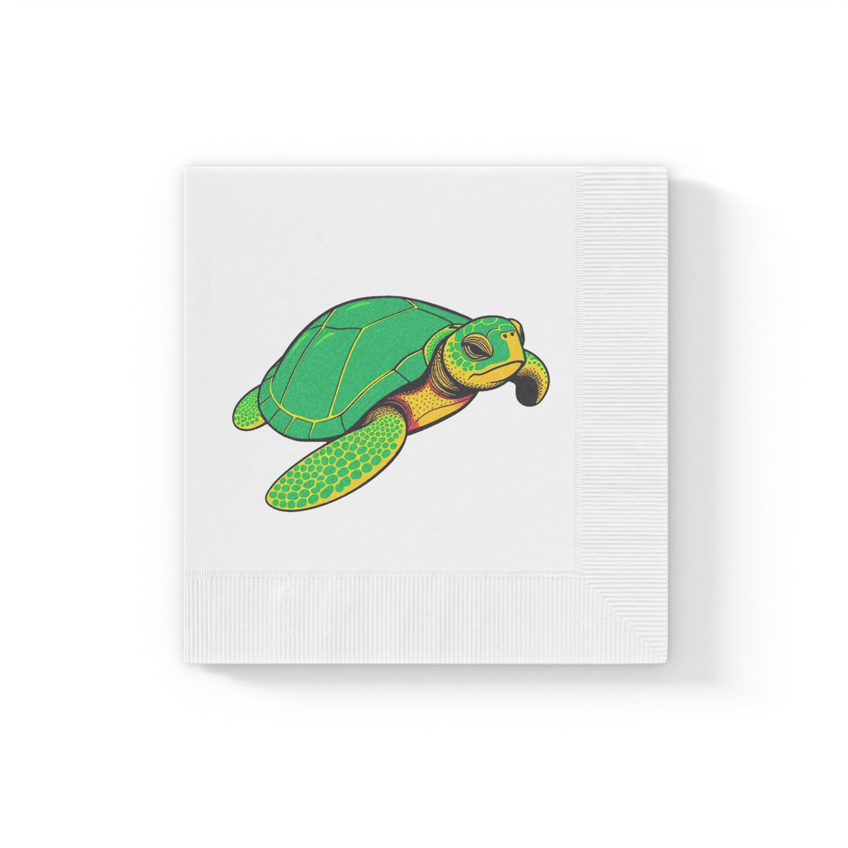 Green Cartoon SeaTurtle-Themed Cocktail Napkins