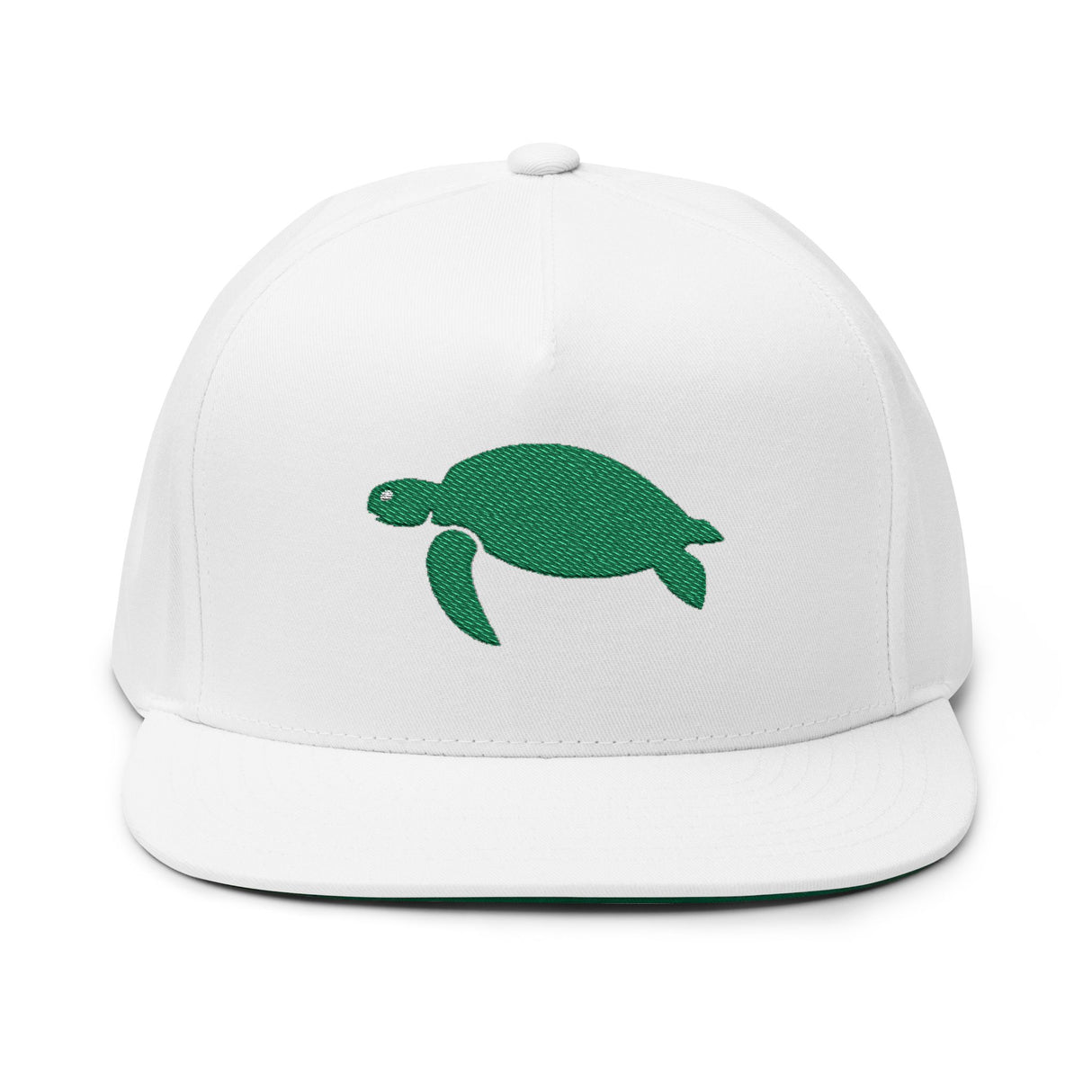 Sea Turtle Profile Embroidered Flat Bill Cap
