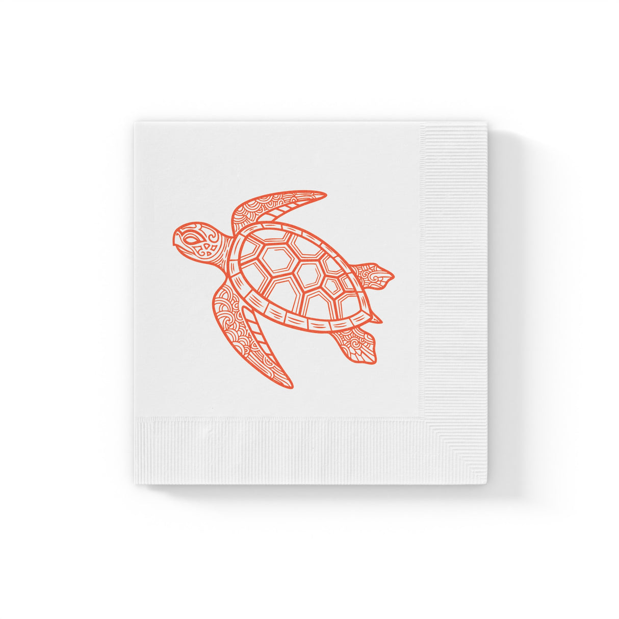Orange Tropical SeaTurtle-Themed Cocktail Napkins