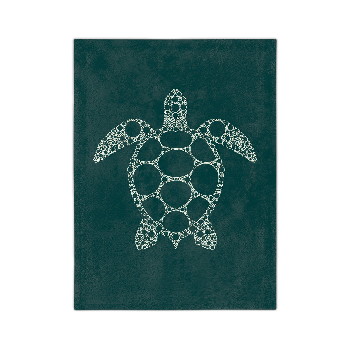 Dark Teal Sea Turtle-Themed Velveteen Microfiber Blanket - 3 Sizes
