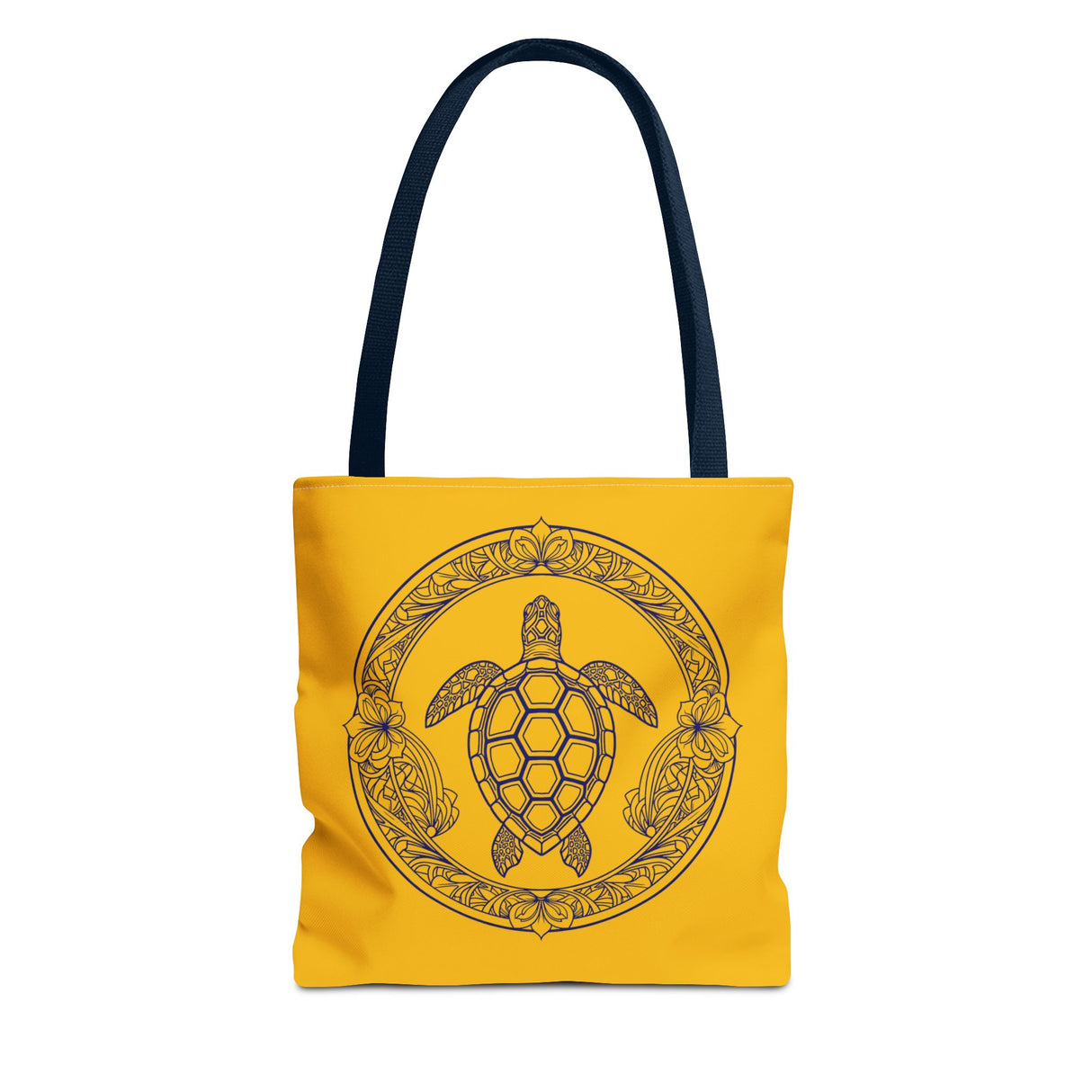 Gold and Purple Tropical Print Sea Turtle Tote Bag - 3 sizes