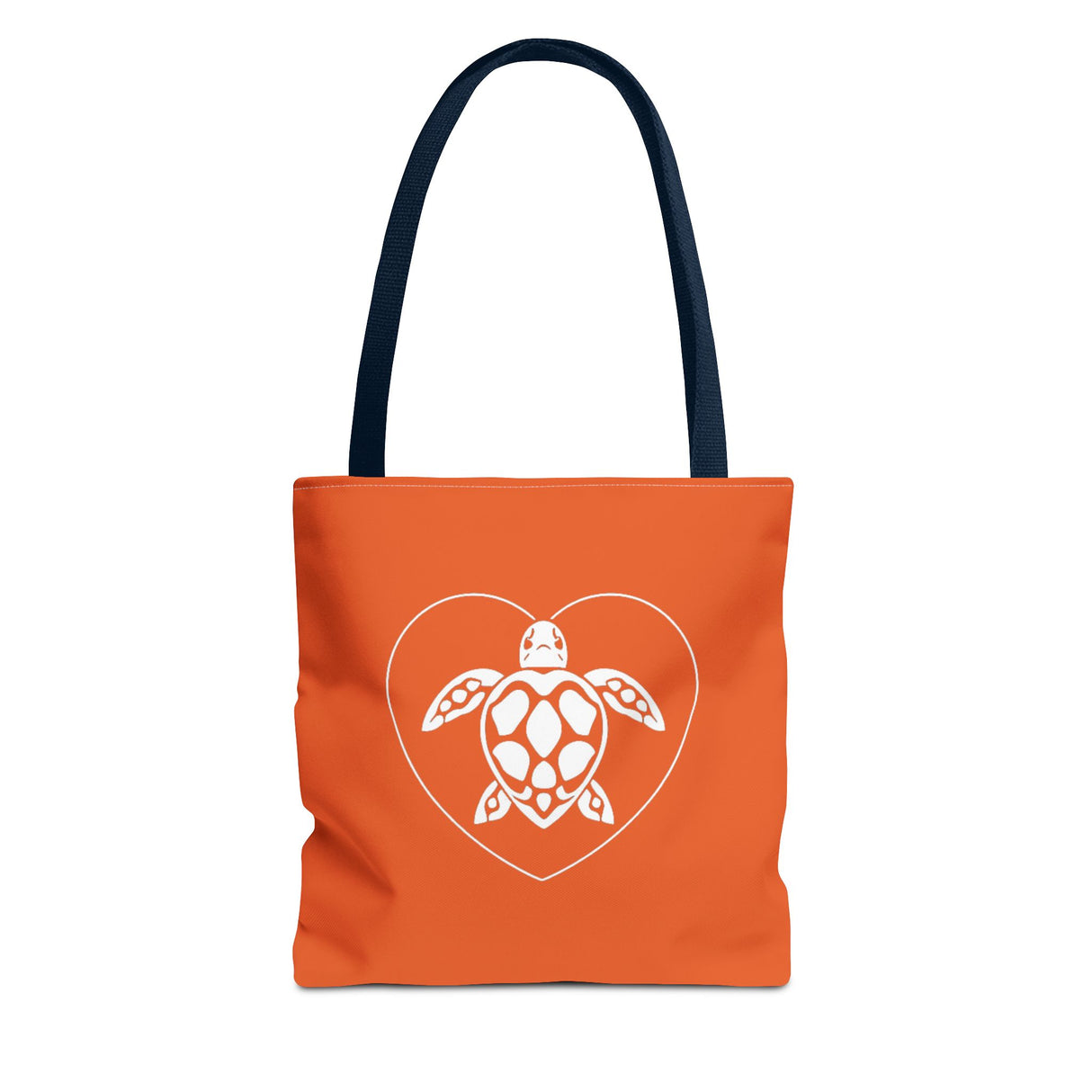 Orange Sea Turtle Heart Tote Bag - 3 sizes