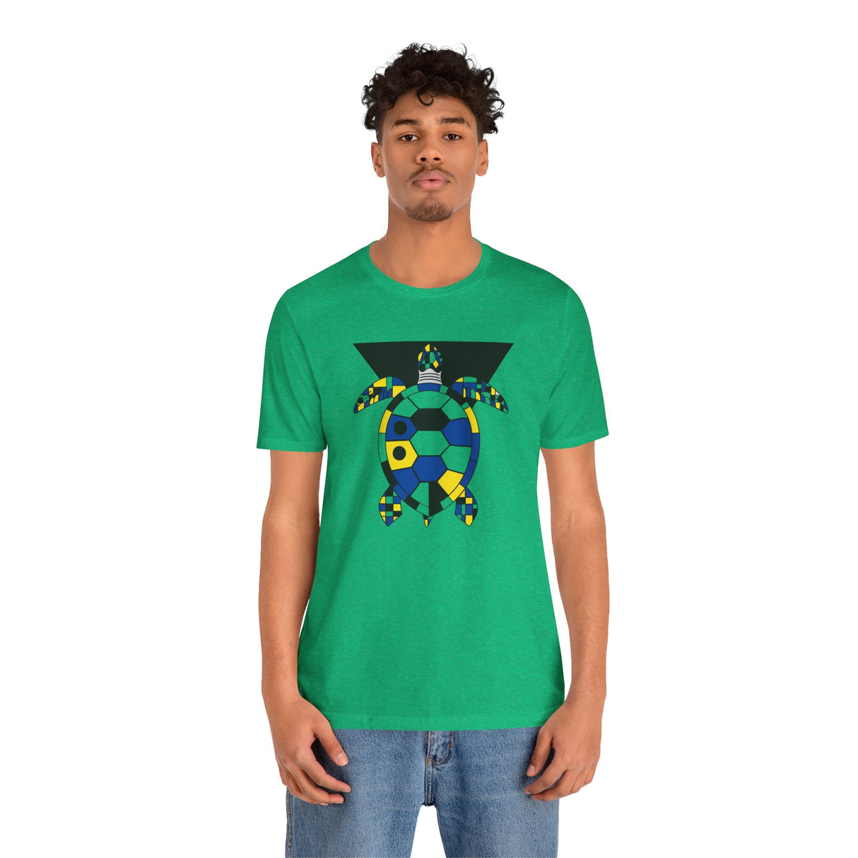 Bauhaus Blue Yellow Black Sea Turtle Graphic Tee - 5 Colors