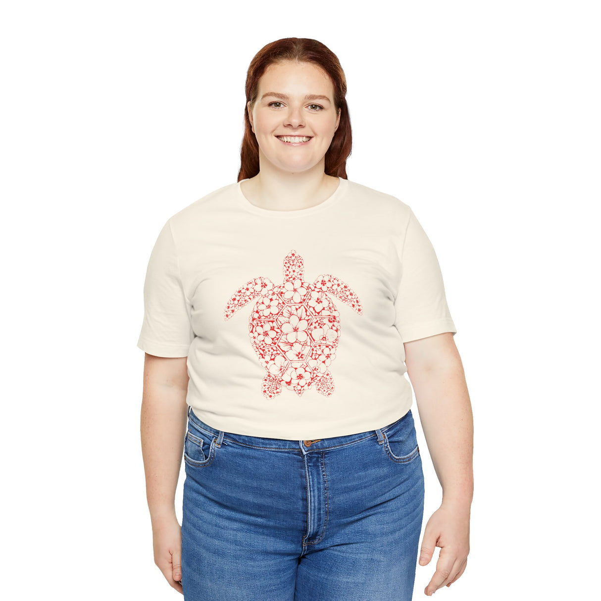 Red Tropical Flower Sea Turtle Graphic Tee - 5 Colors