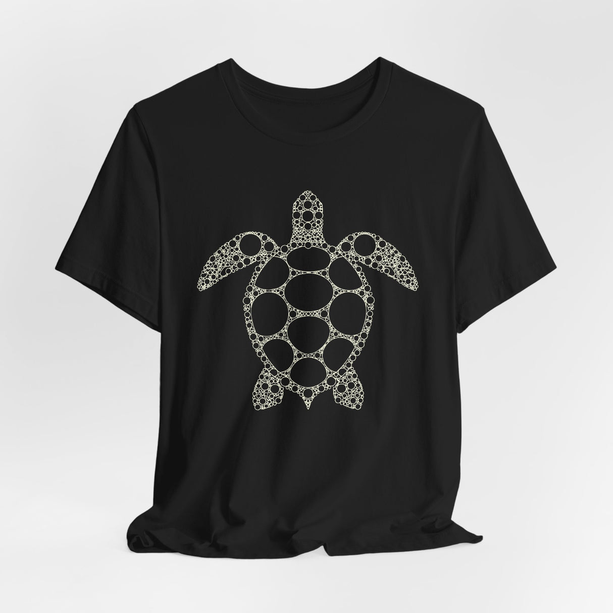 Sea Turtle Detailed Circle Graphic Tee White Ink - 6 Colors