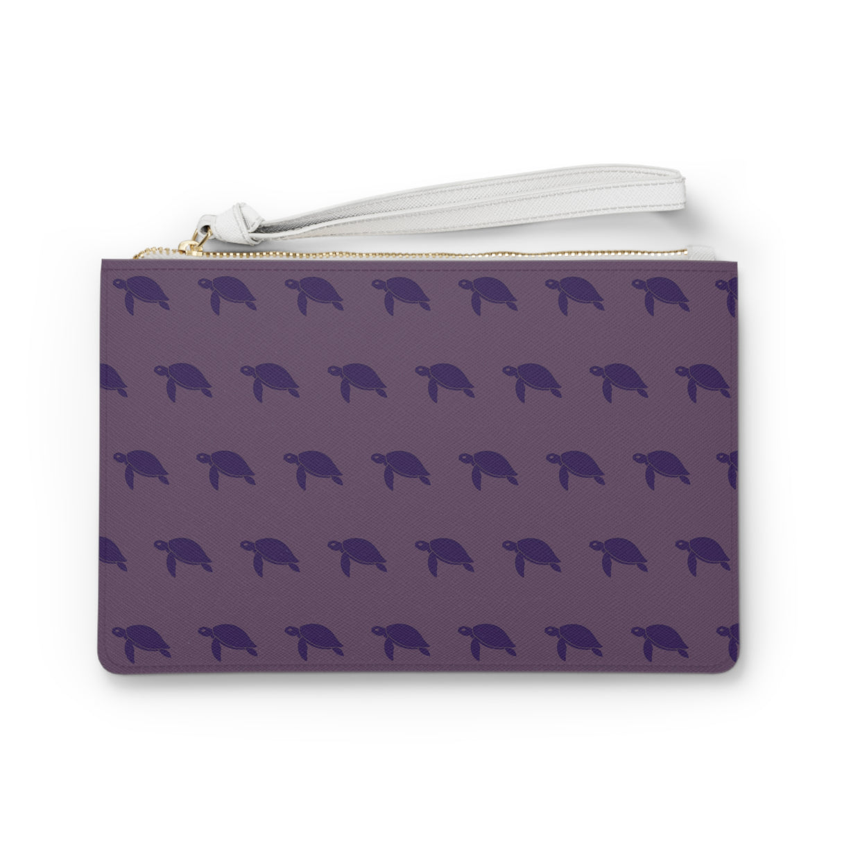 Purple Monochrome Stylish Sea Turtle Faux Leather Clutch Bag