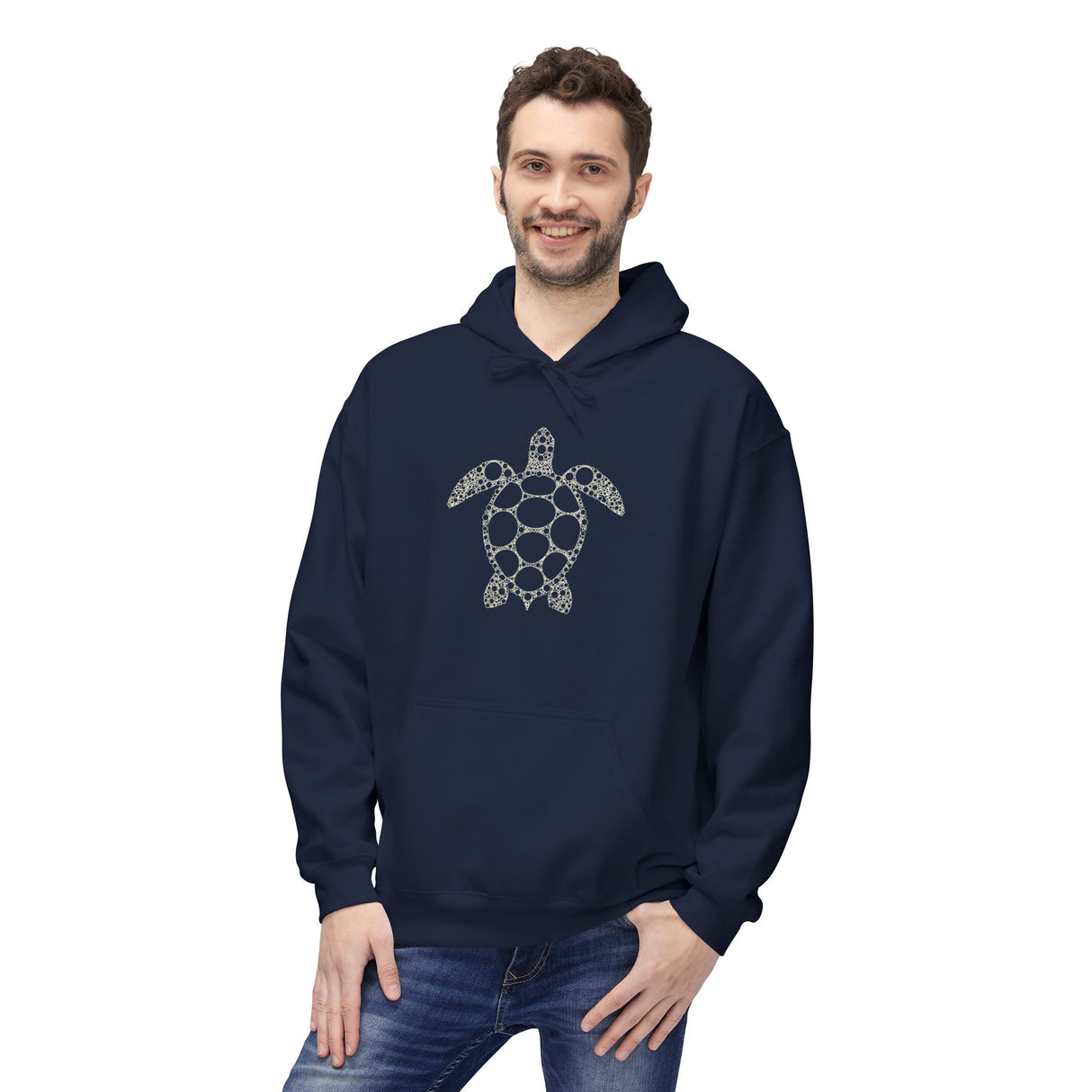 Detailed Circle Graphic Sea Turtle Hoodie - Comfy Sweatshirt - 5 Colors