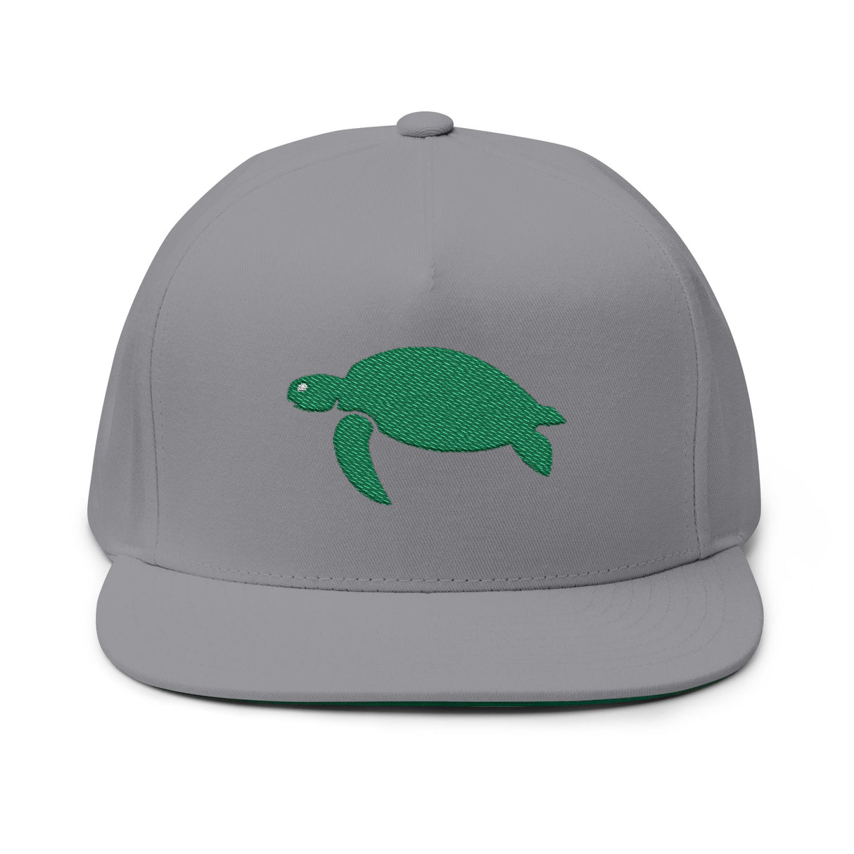 Sea Turtle Profile Embroidered Flat Bill Cap
