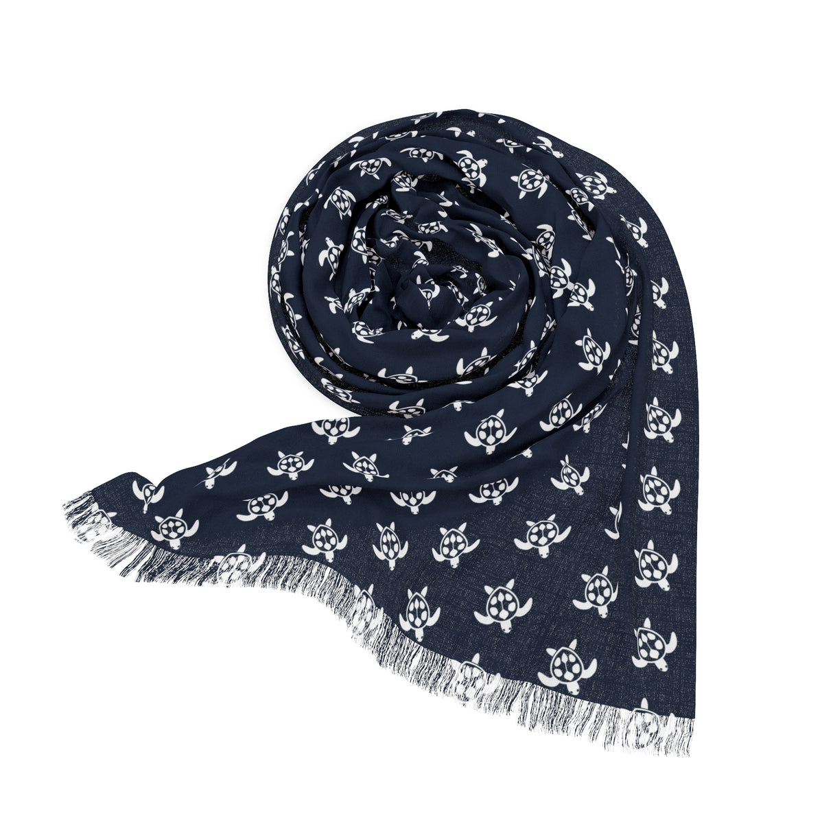 Navy and White Sea Turtles Light Scarf