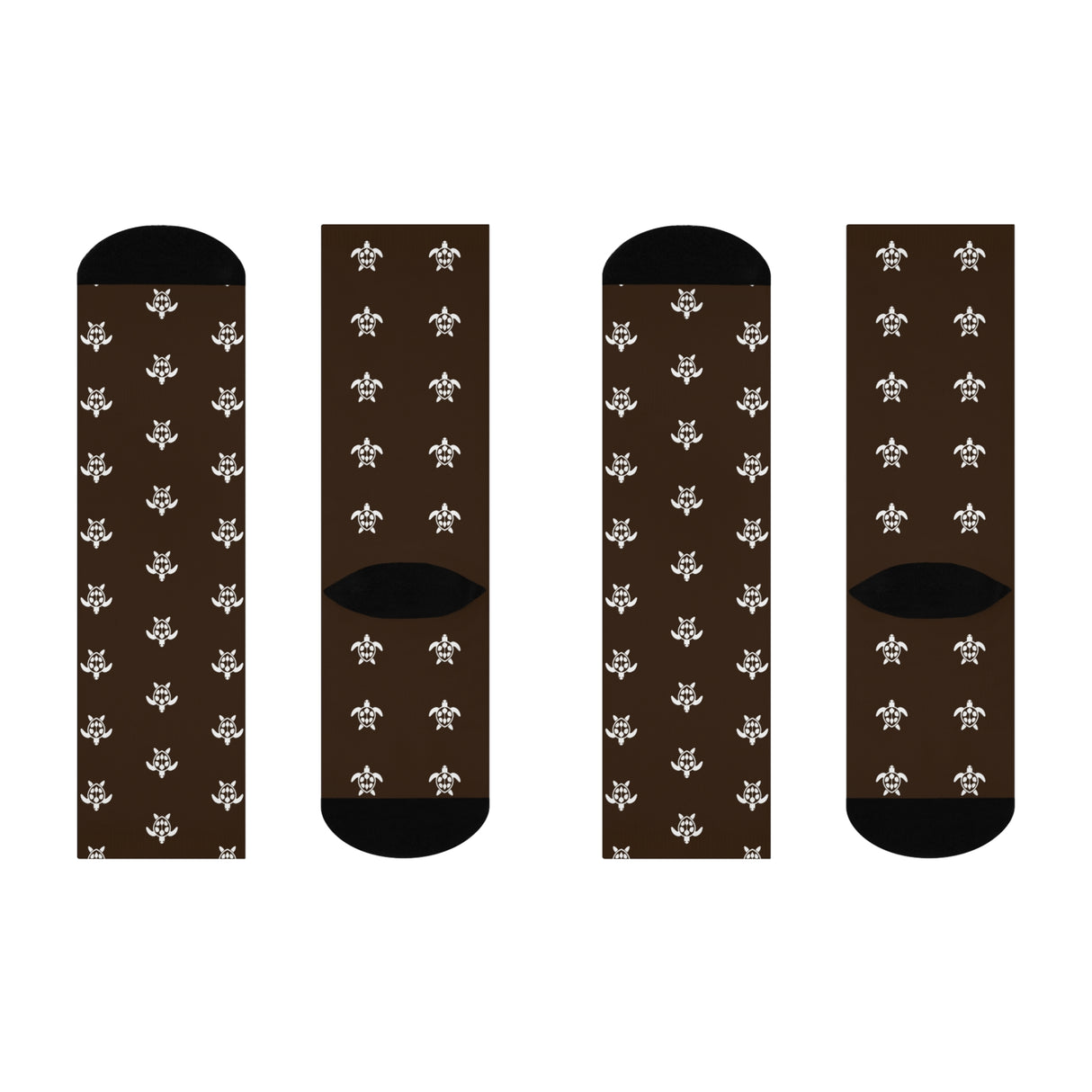 Dark Brown Sea Turtle Cushioned Crew Socks