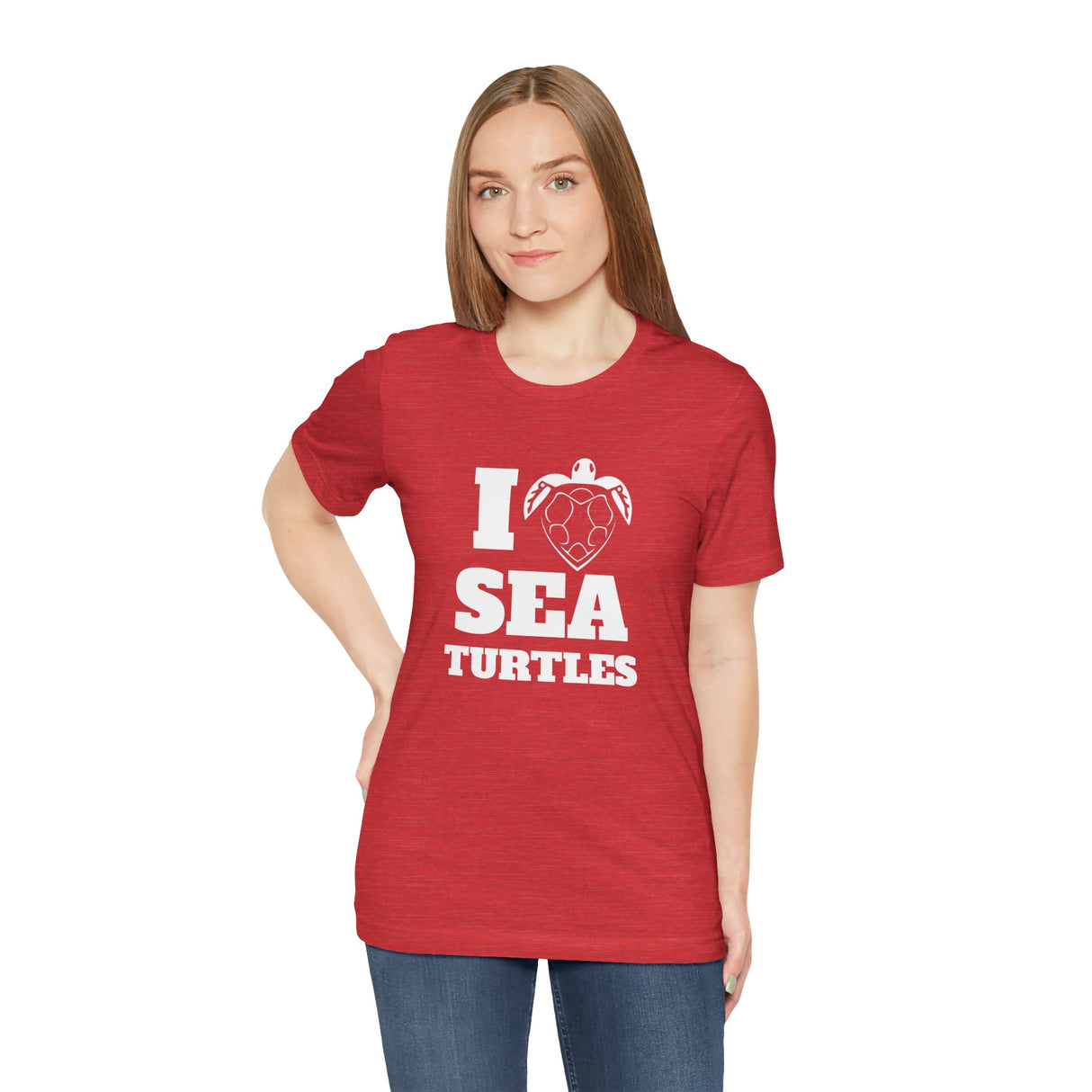 I Heart Sea Turtles White Ink Graphic Tee - 7 Colors