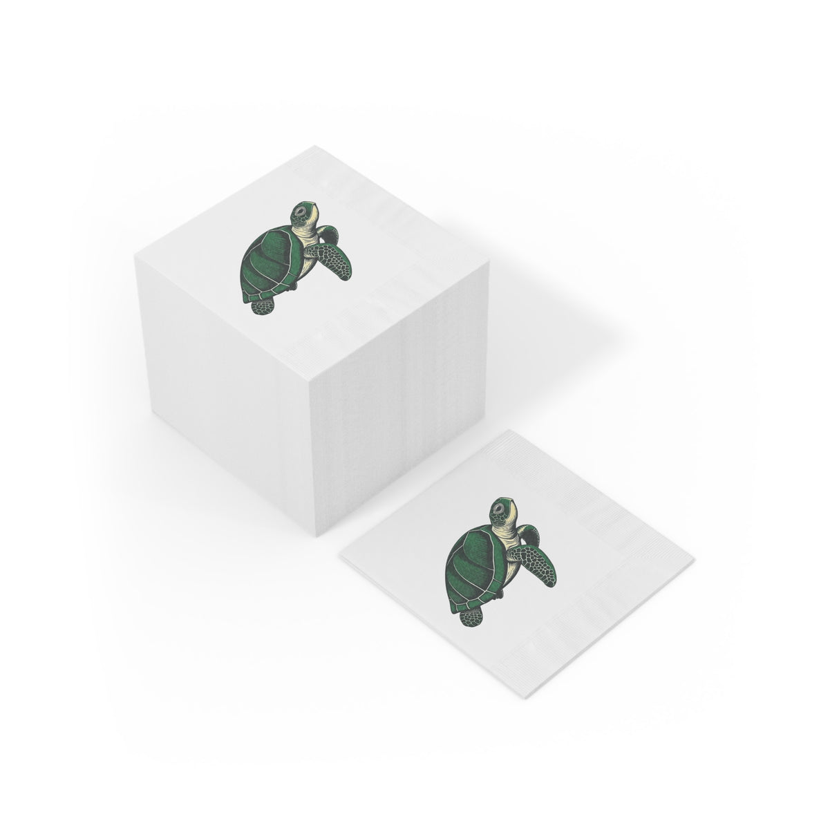 Pen and Ink SeaTurtle-Themed Cocktail Napkins