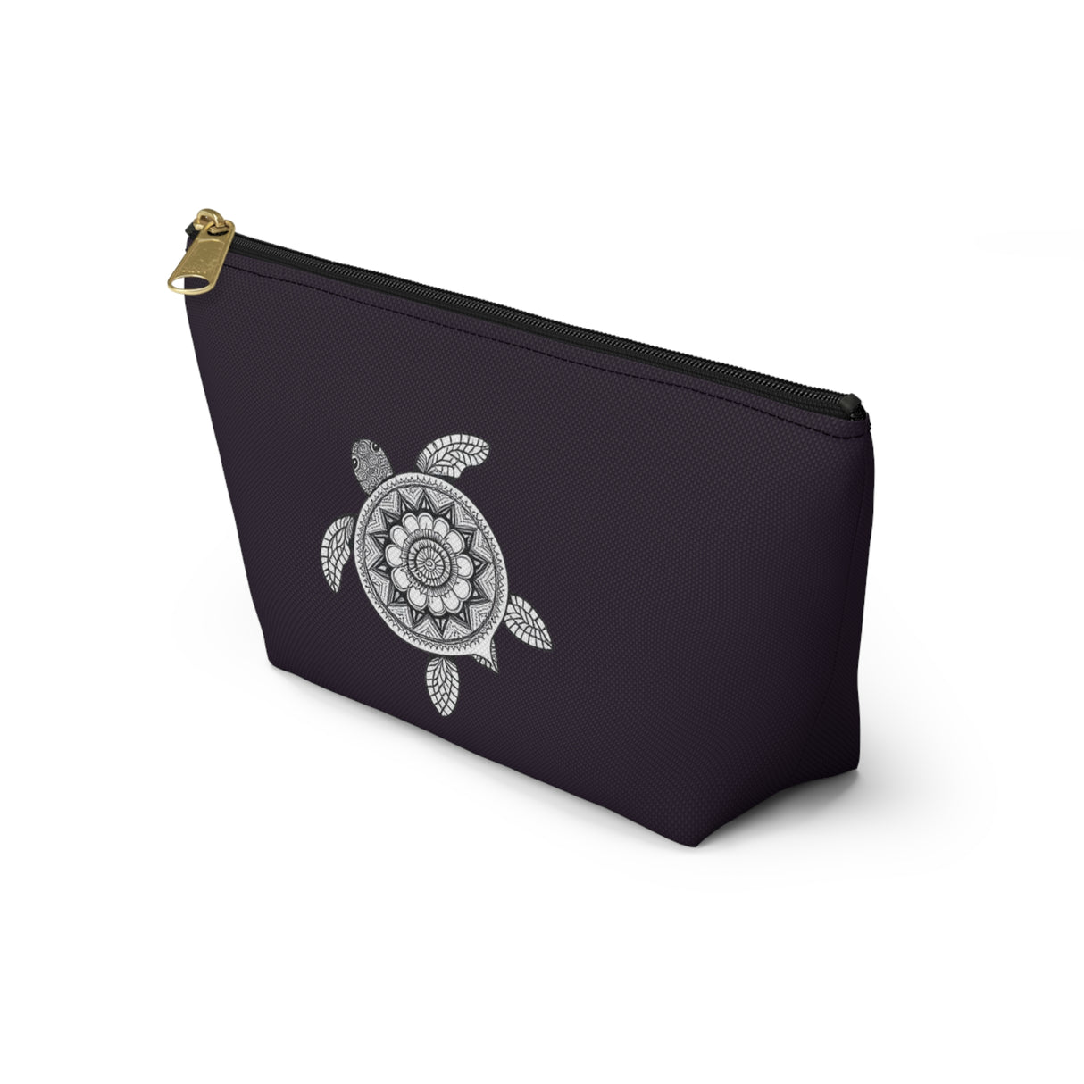 Dark Purple Mandala Sea Turtle Print Accessory Pouch