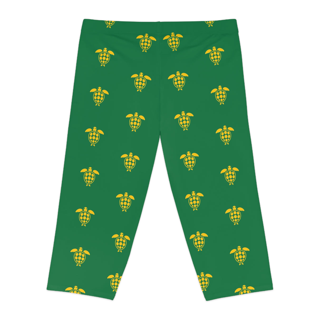 Green and Yellow Sea Turtle Capri Leggings