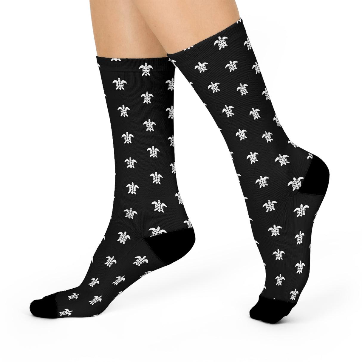 Black Sea Turtle Cushioned Crew Socks
