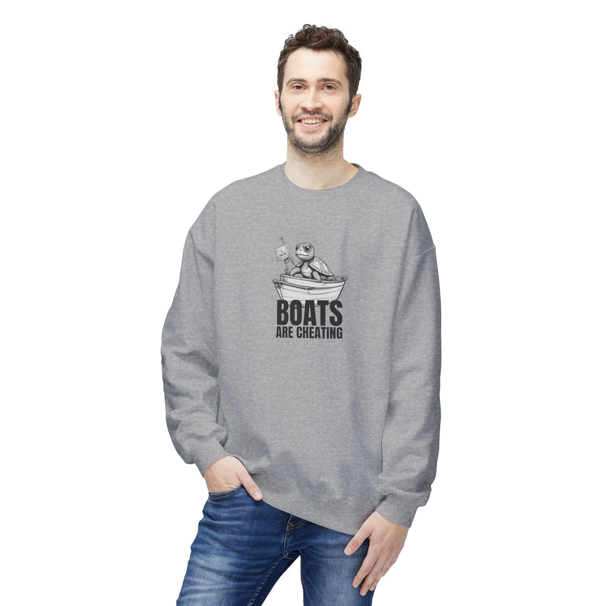 Boats Are Cheating Comic Sea Turtle Sweatshirt - 6 colors