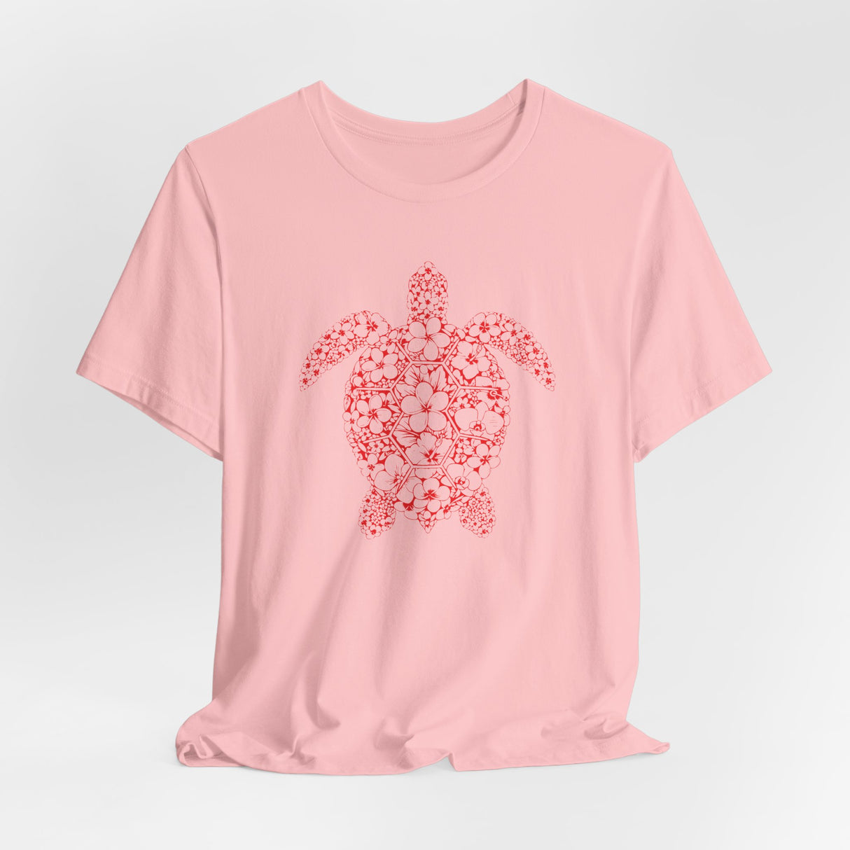 Red Tropical Flower Sea Turtle Graphic Tee - 5 Colors