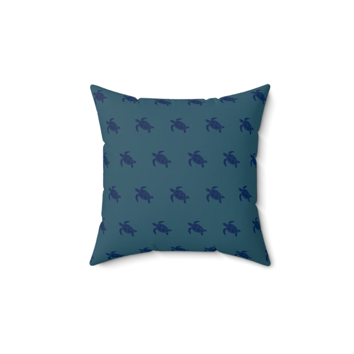 Monochrome Blue Sea Turtle Pillow, Faux Suede Pillow - 4 sizes